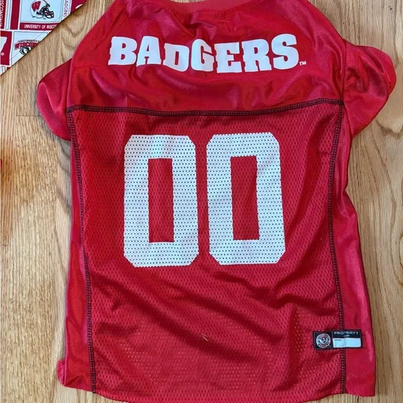 Wisconsin Badger Pet Jerseys And Bandanas Lot College University Badgers Dog - Picture 2 of 13
